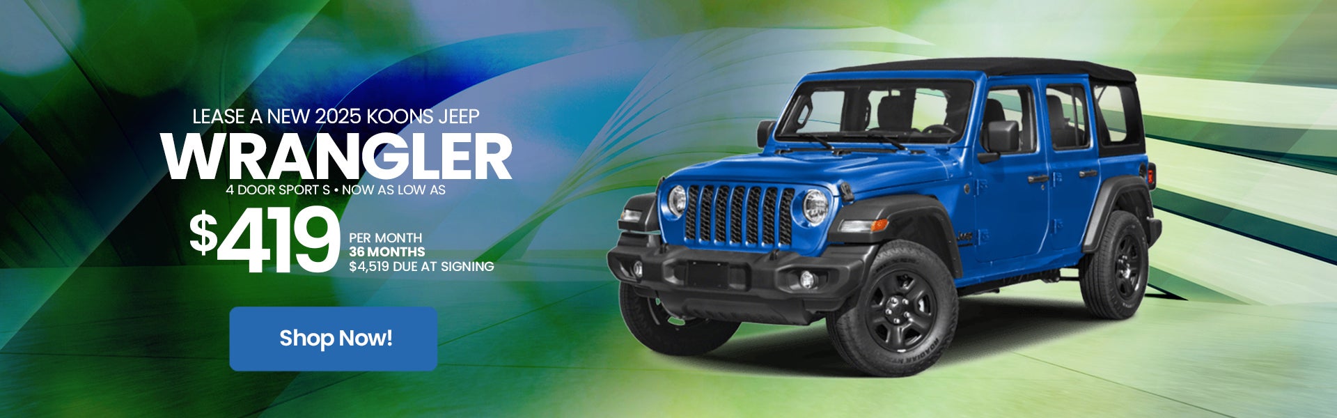 2025 Jeep Wrangler $419 Lease Offer